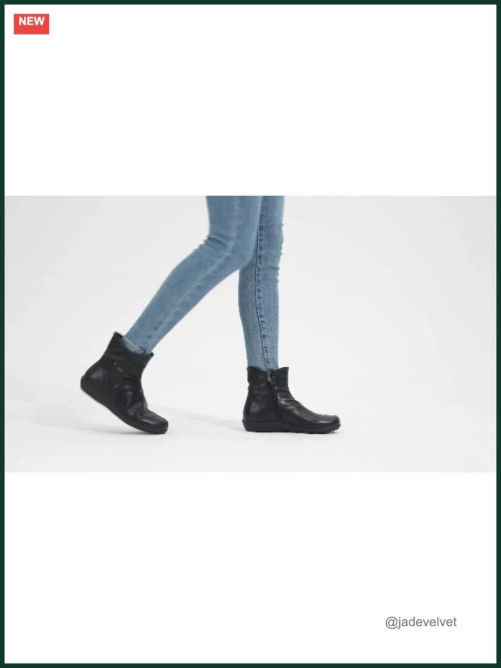 Women's Flat Ankle Boots Ruched Round Toe Side Zip Leather Insole
